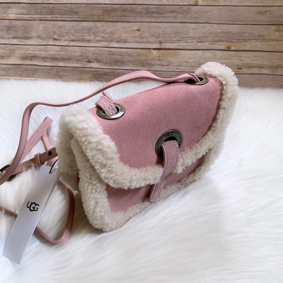 UGG Heritage Crossbody Suede Bag In LA Sunset - Picture 3 of 10